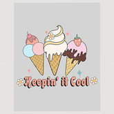 Fun Summer Dessert DTF Transfer - Keepin' it Cool Ice Cream Cones